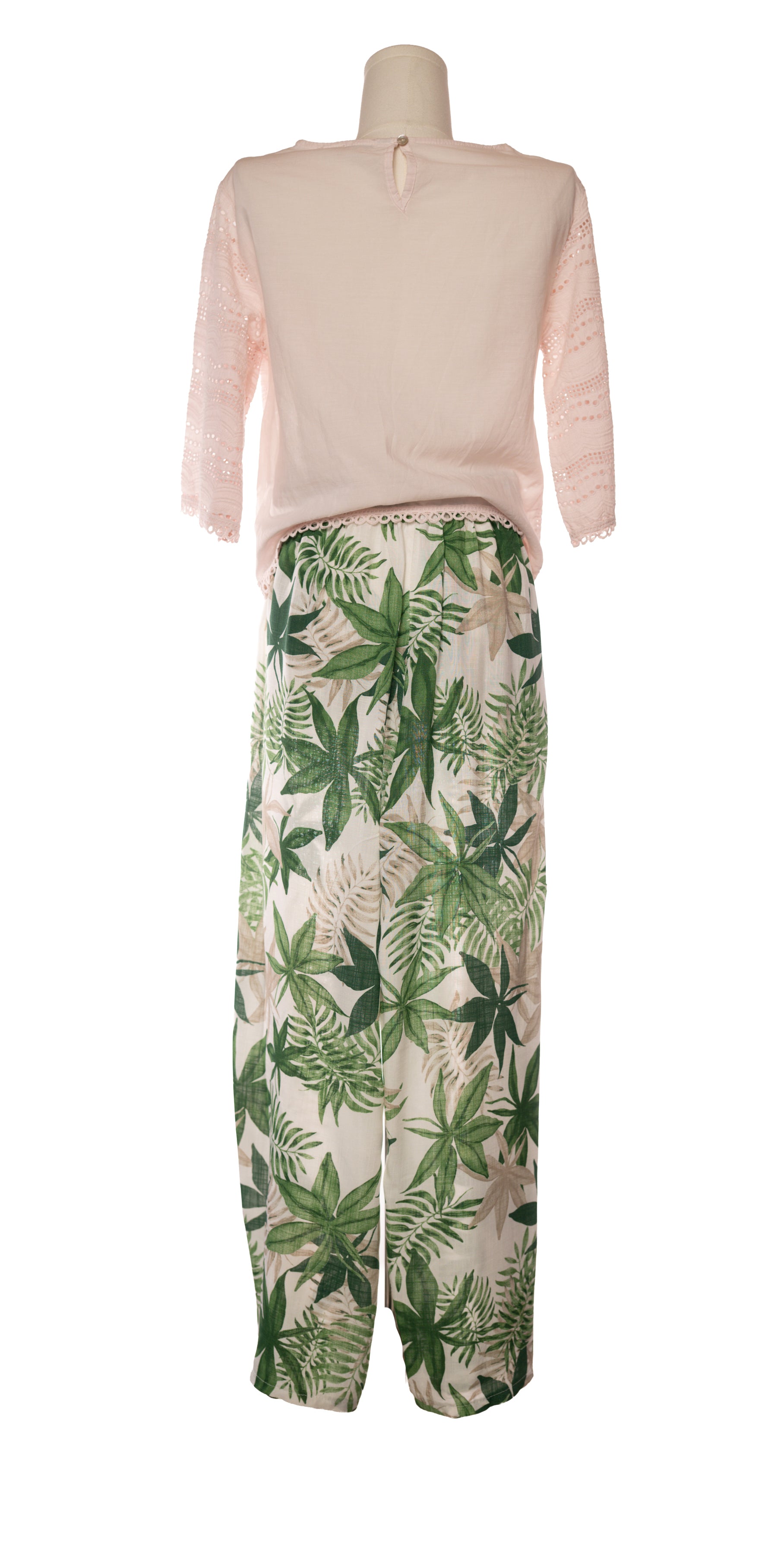 Pantaloni fluizi cu imprimeu exotic
