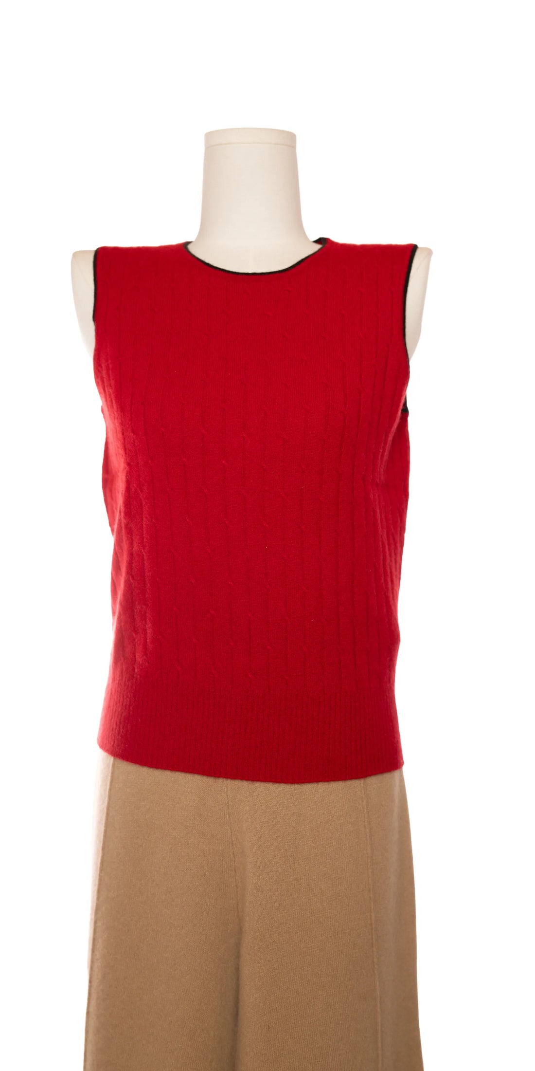 Bluza fara maneci din casmir cu torsade - Ann Taylor