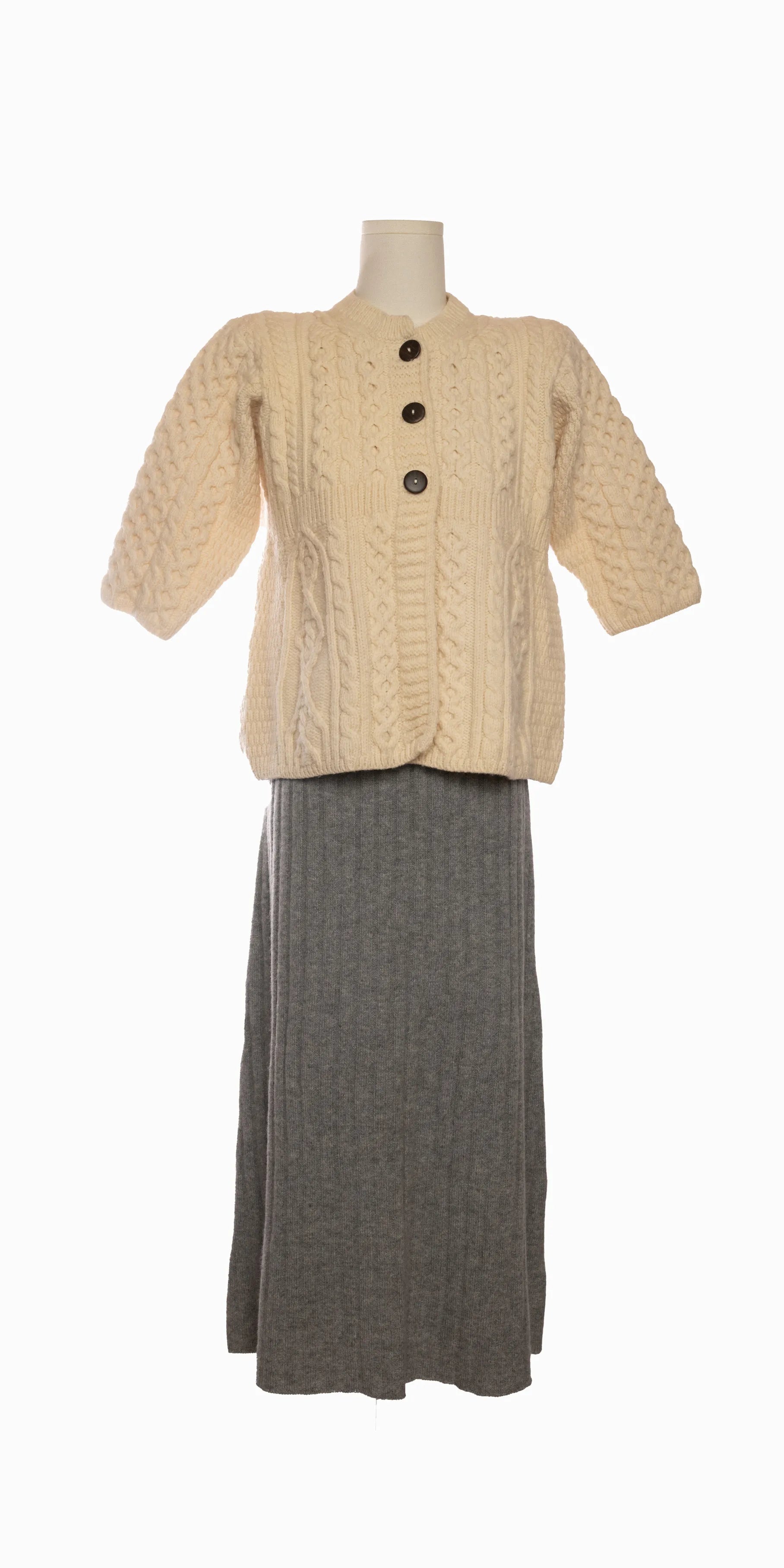 Cardigan din lana cu maneci 3/4