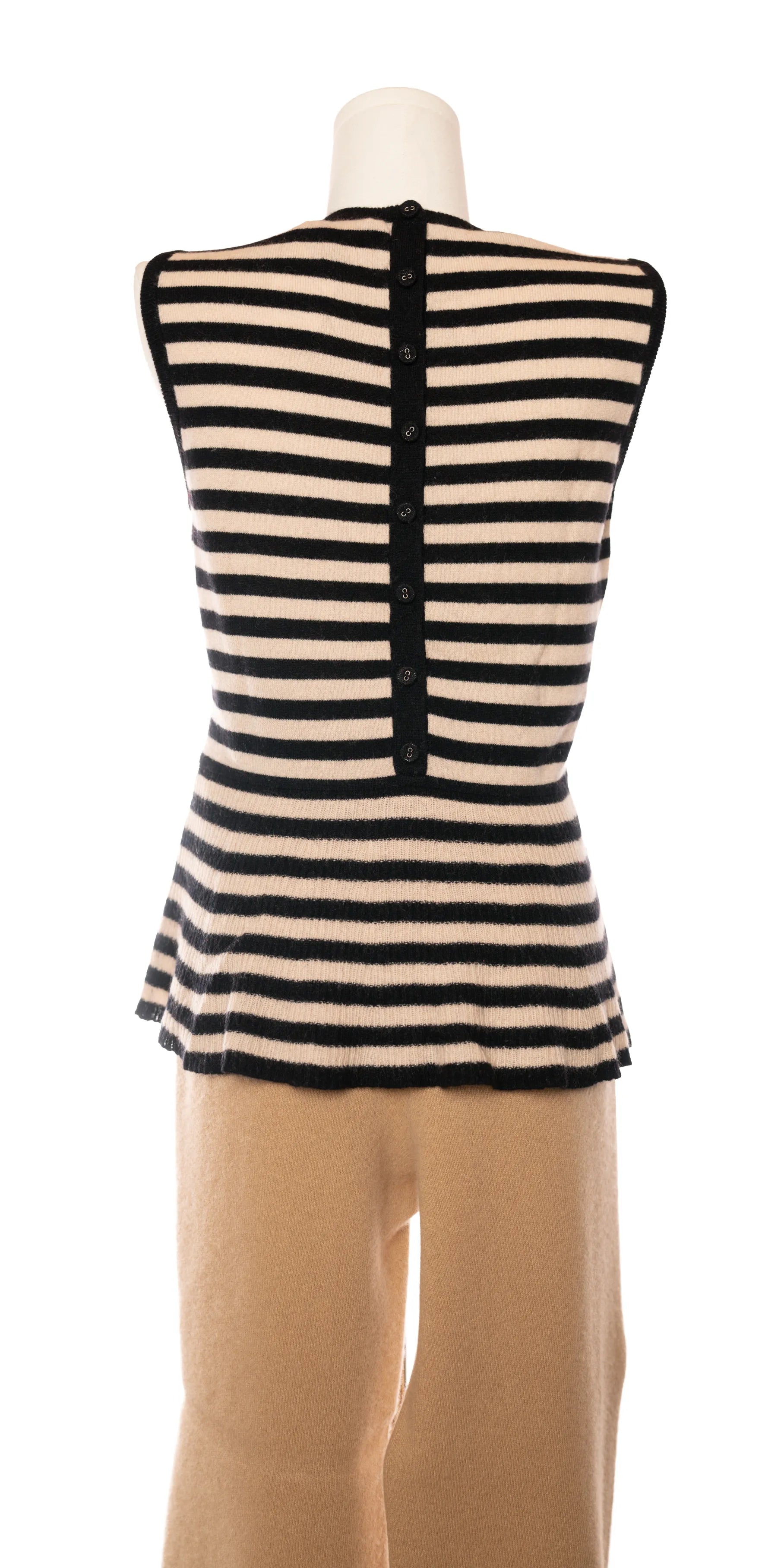 Bluza fara maneci din casmir cu nasturi decorativi - Autumn Cashmere