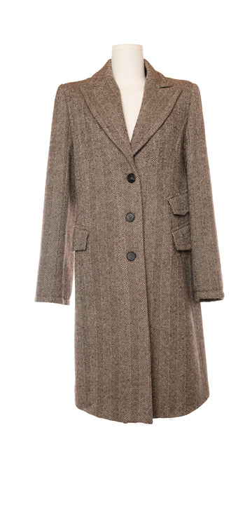 Palton herringbone din blend lana