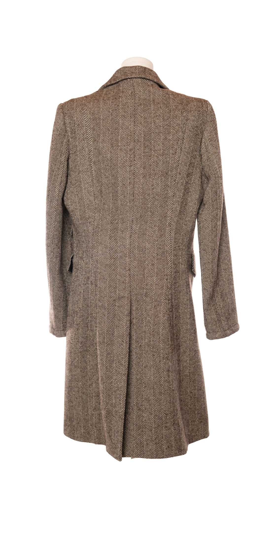 Palton herringbone din blend lana