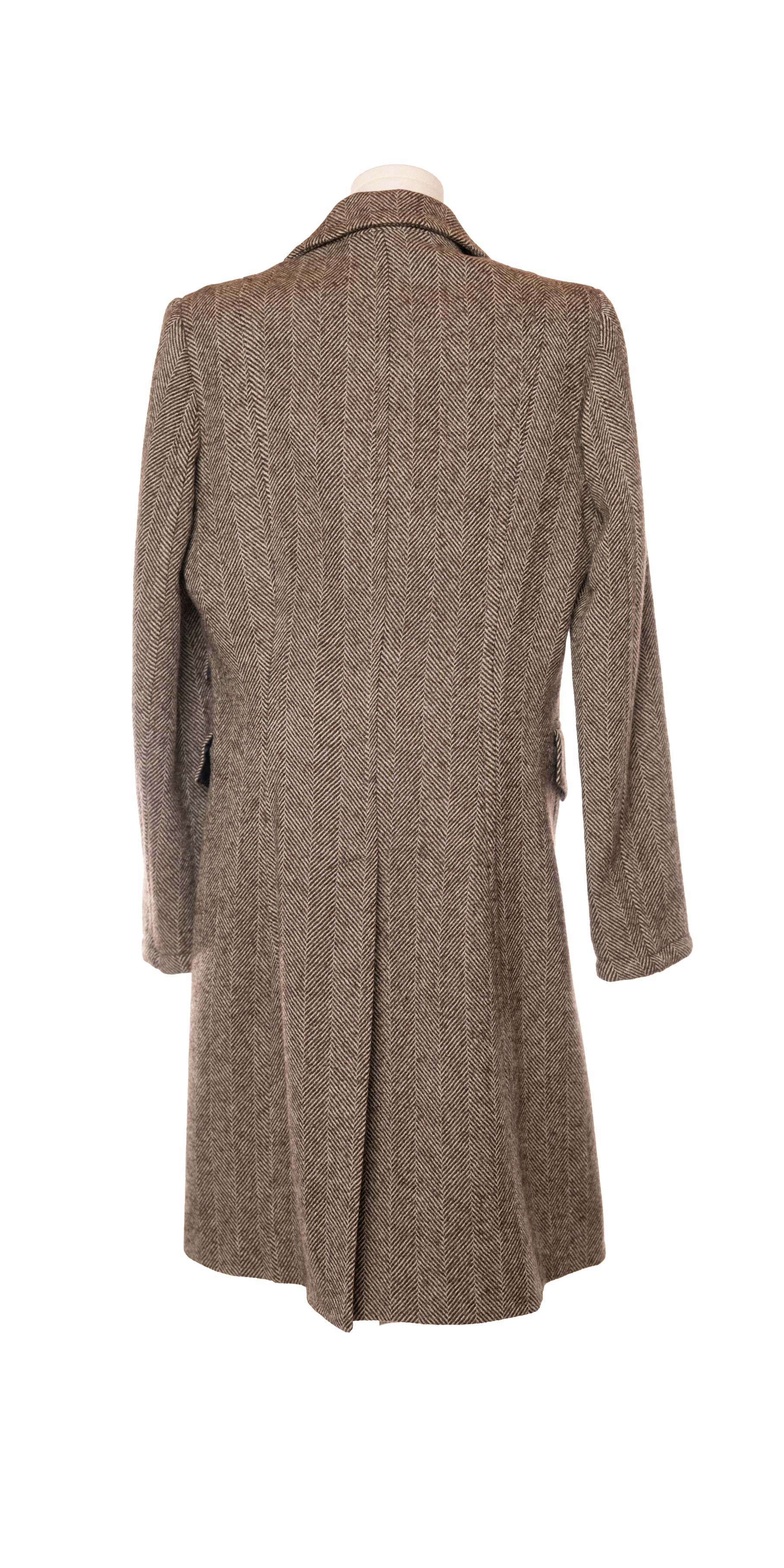 Palton herringbone din blend lana