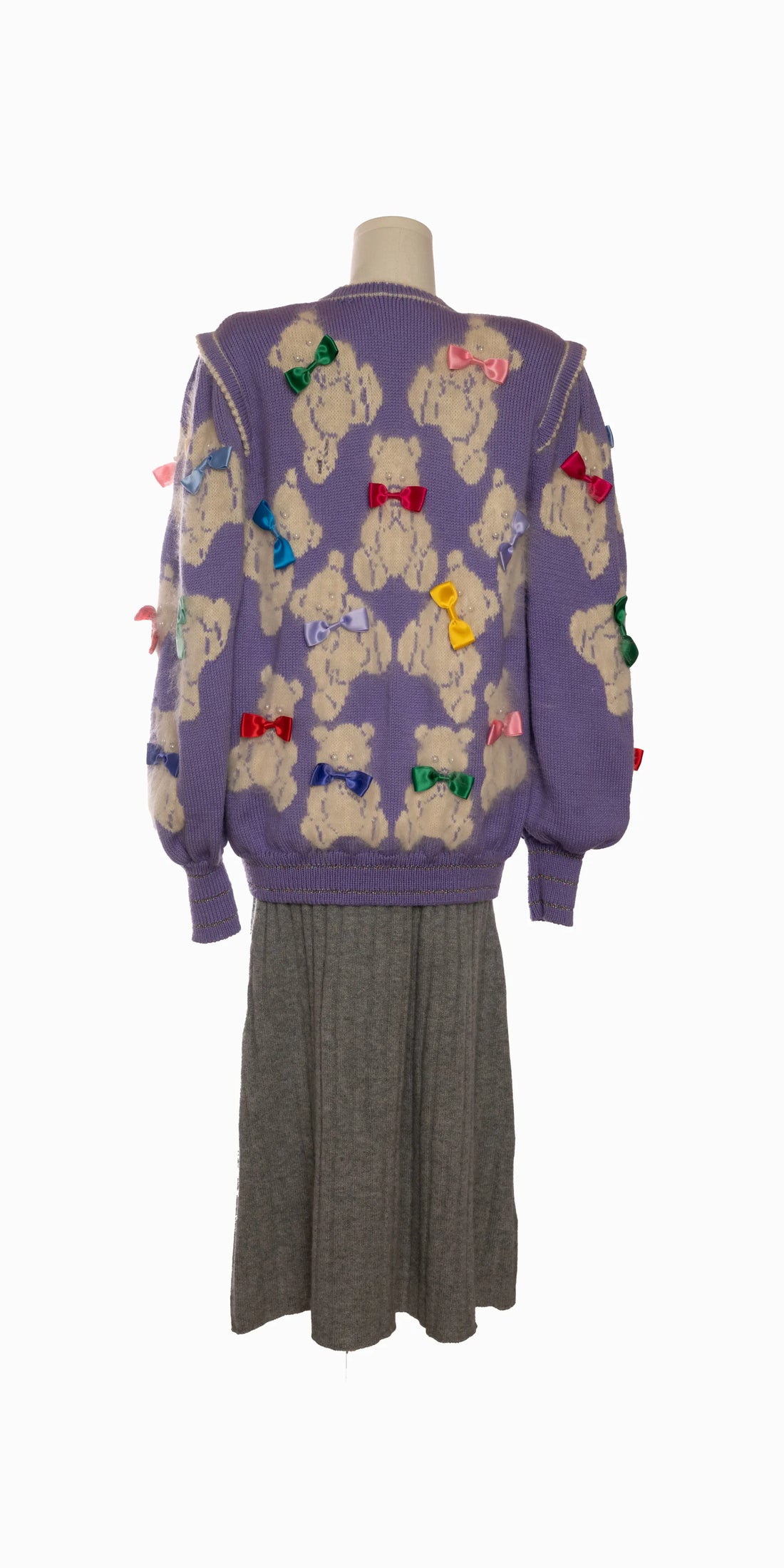 Cardigan din lana cu imprimeu "Bear"