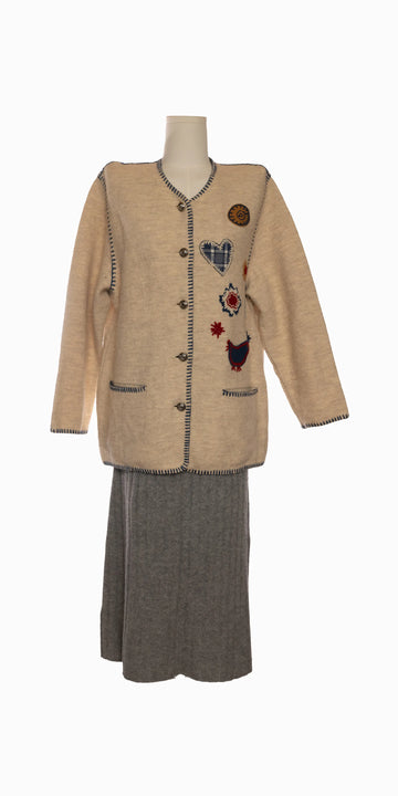 Cardigan din lana fiarta cu detalii