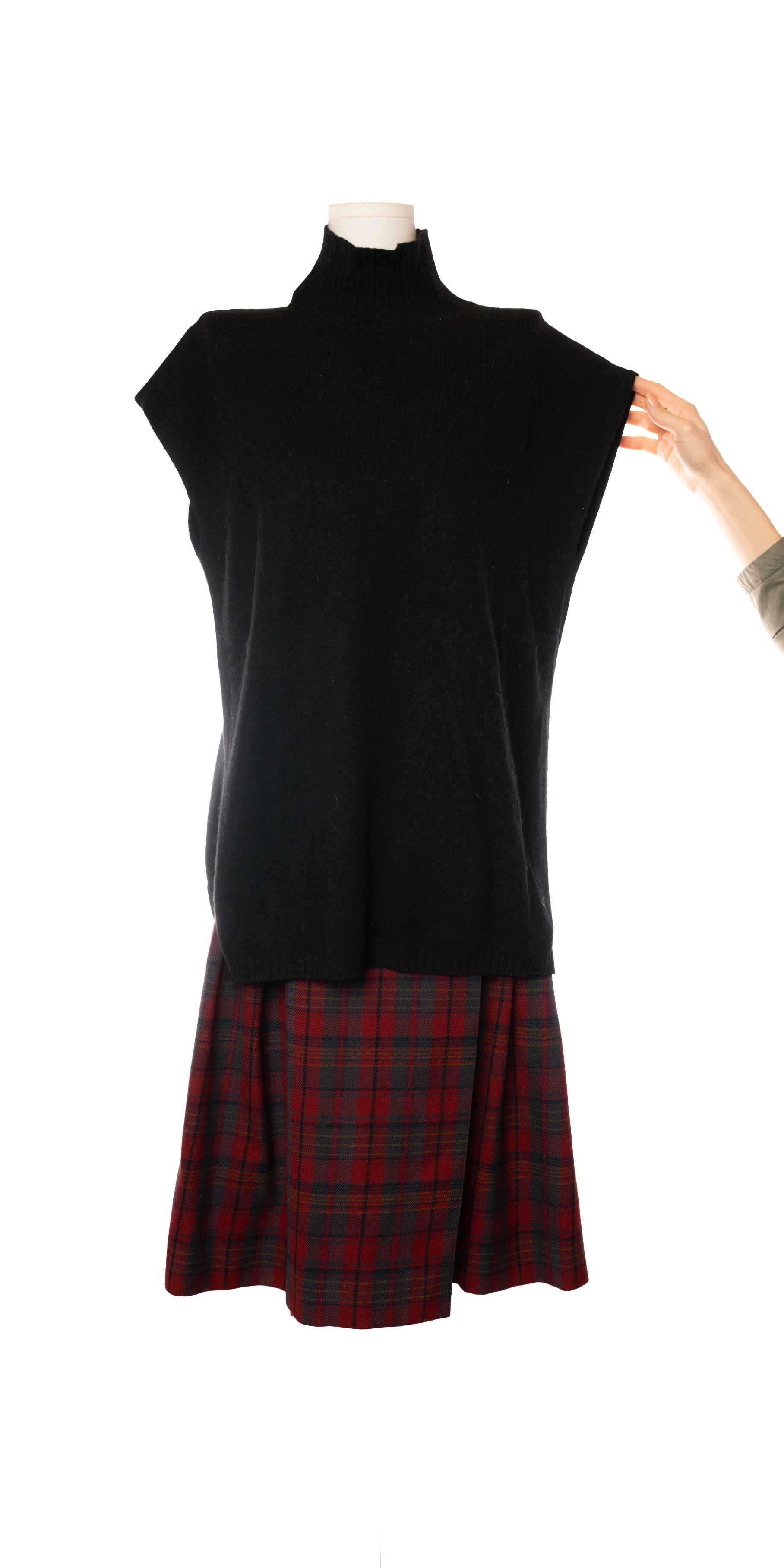 Bluza oversized fara maneci din casmir - Sutton