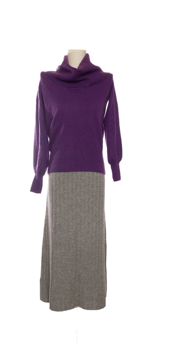 Pulover cu guler supradimensionat din casmir