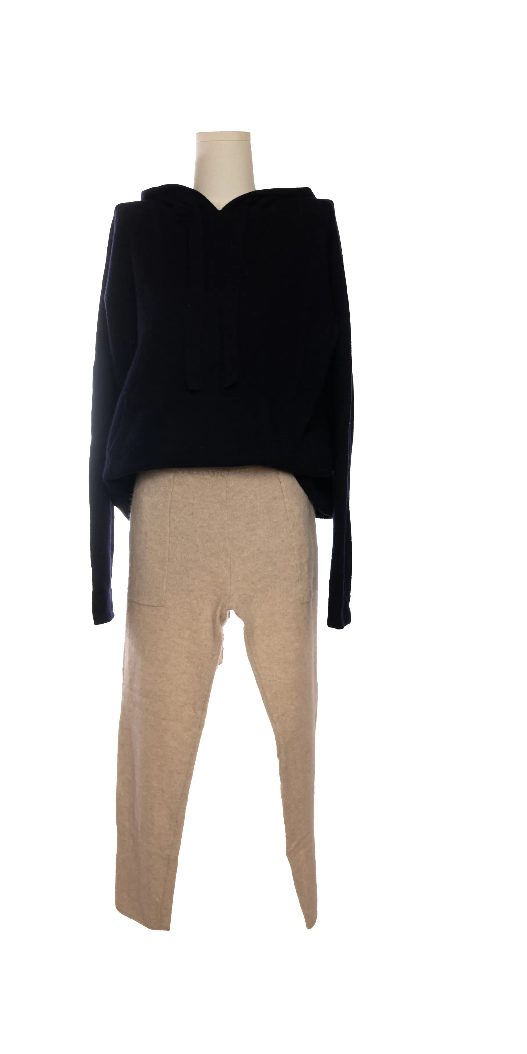 Pantaloni drepti cu buzunare din casmir