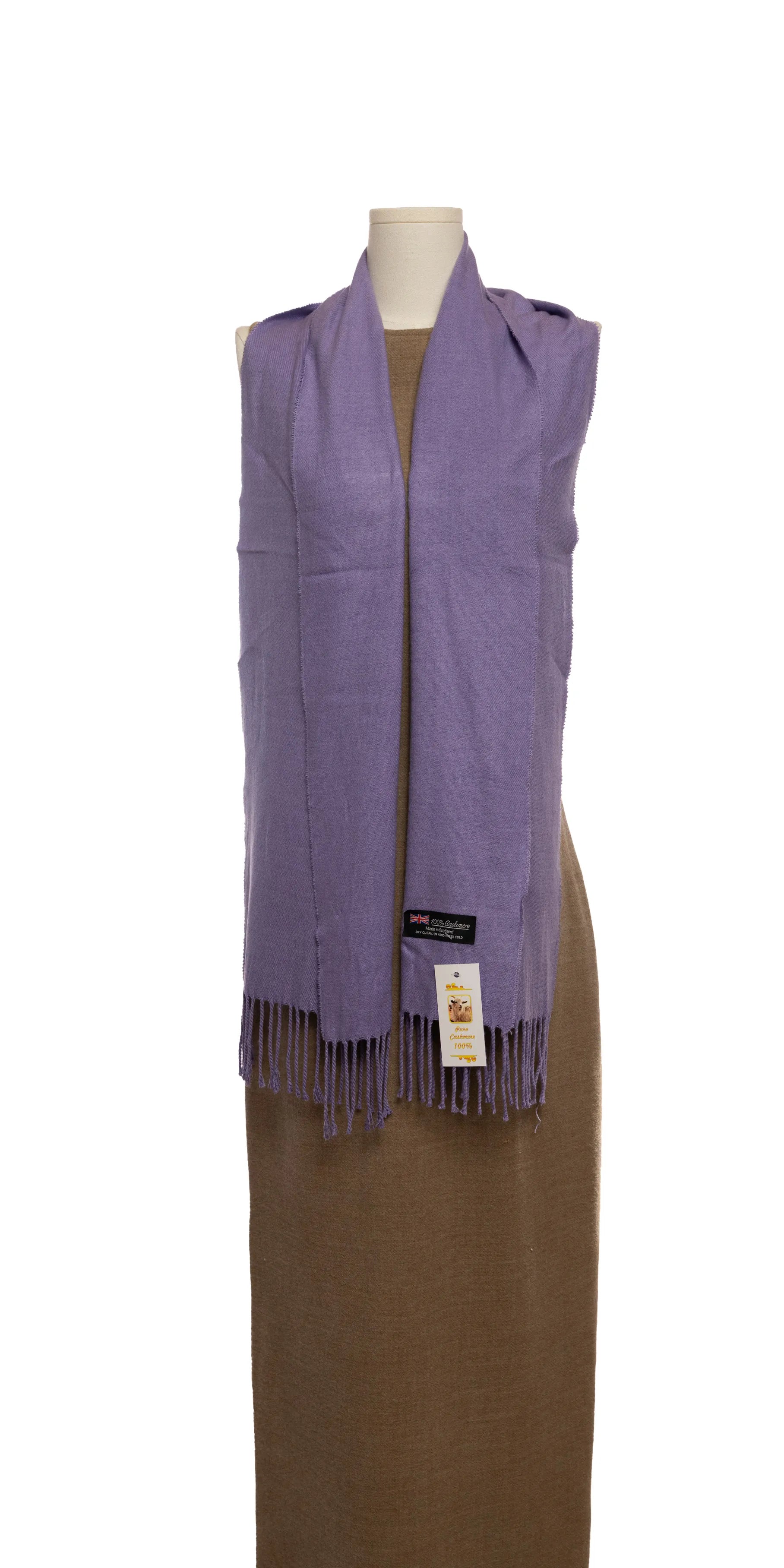 Fular violet din casmir pufos