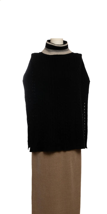 Poncho din casmir cu torsade