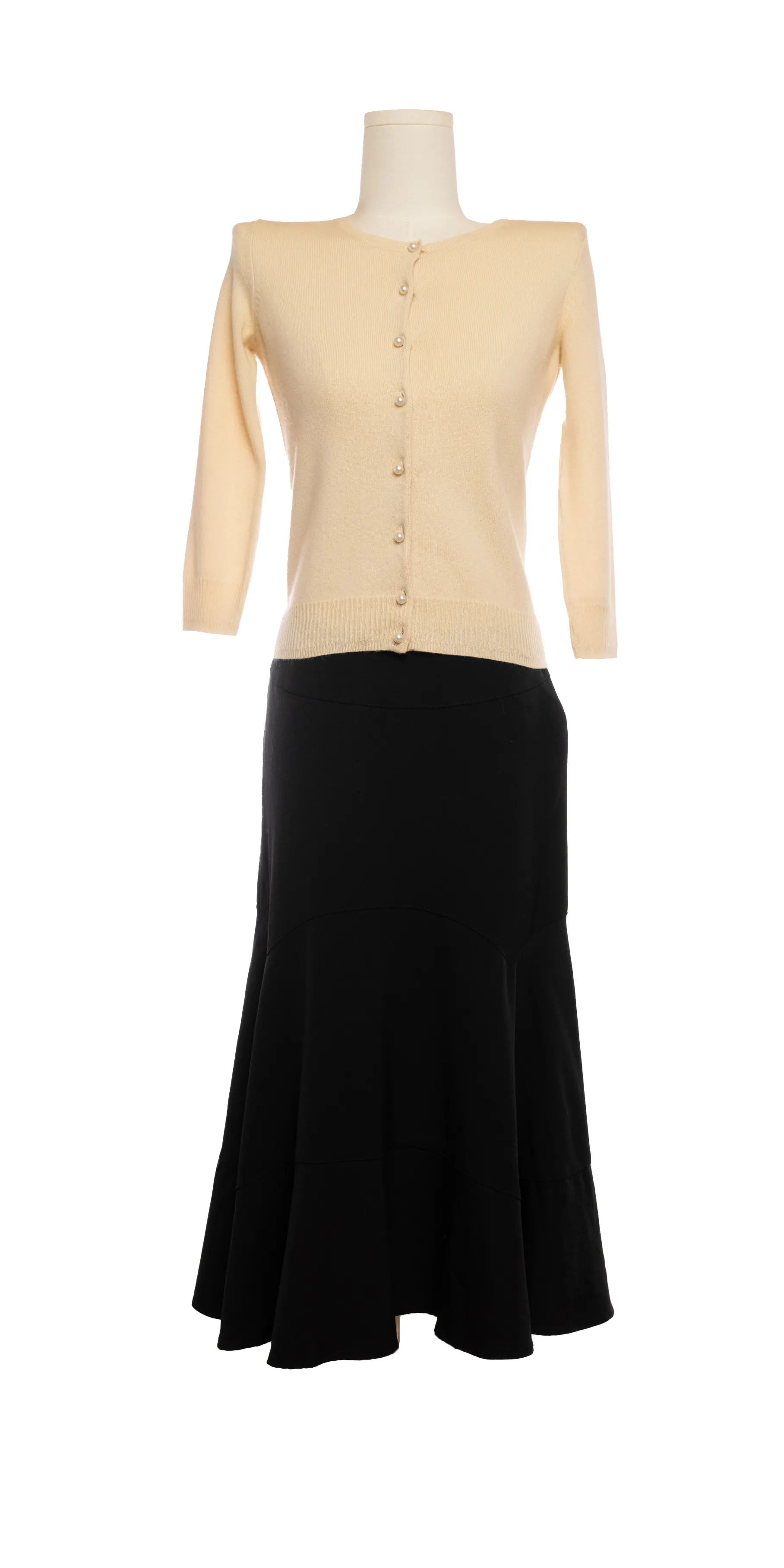 Cardigan din casmir cu nasturi perla - White & Warren