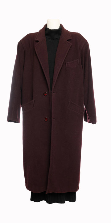 Palton bugundy din lana Franco Ancona