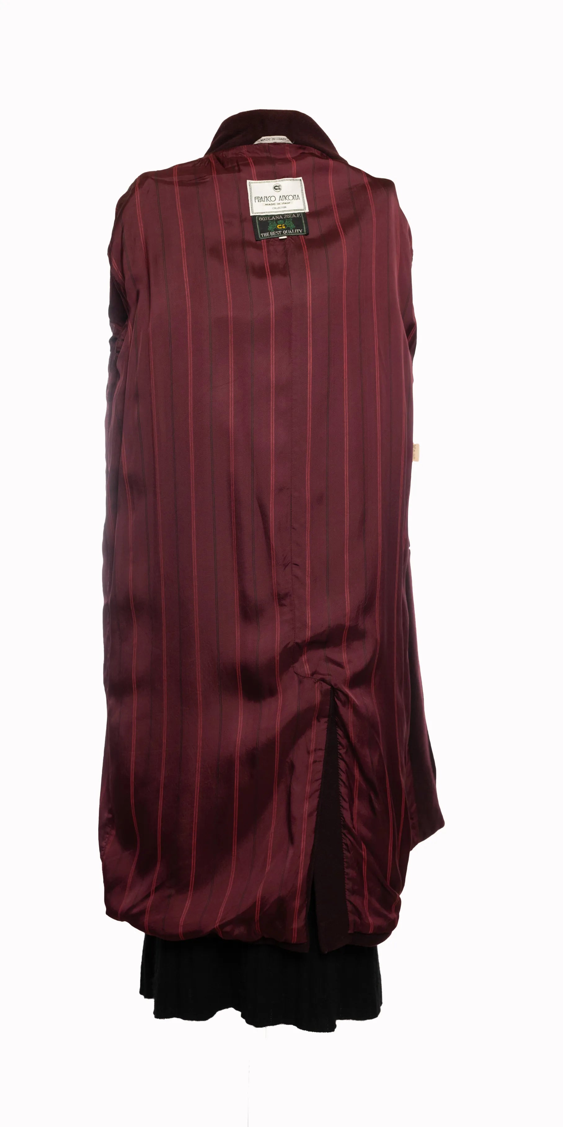 Palton bugundy din lana Franco Ancona