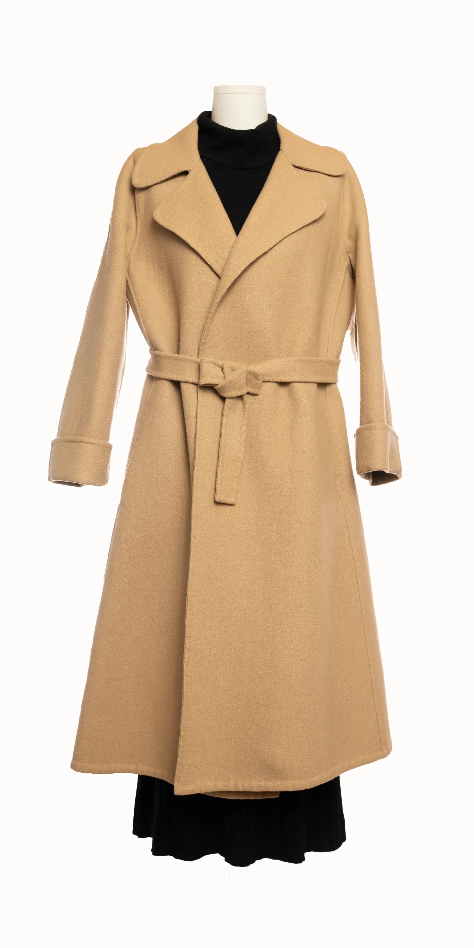 Palton din lana cu cordon