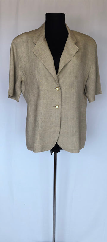 Blazer din in cu nasturi bijuterie