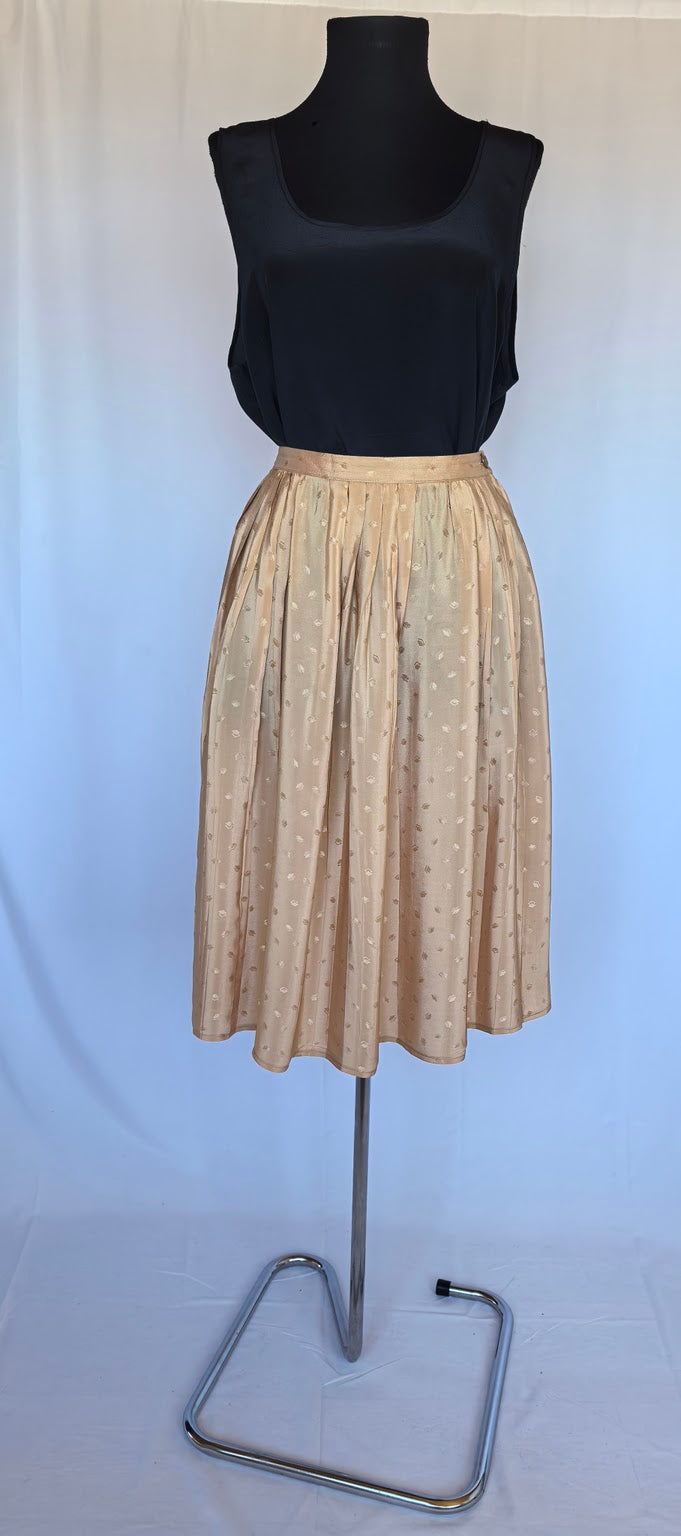 Fusta midi plisata din matase naturala lucrata in atelier