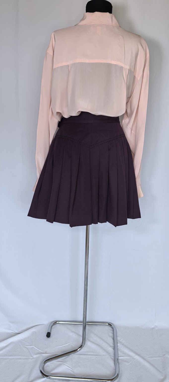 Fusta plisata din lana Blu