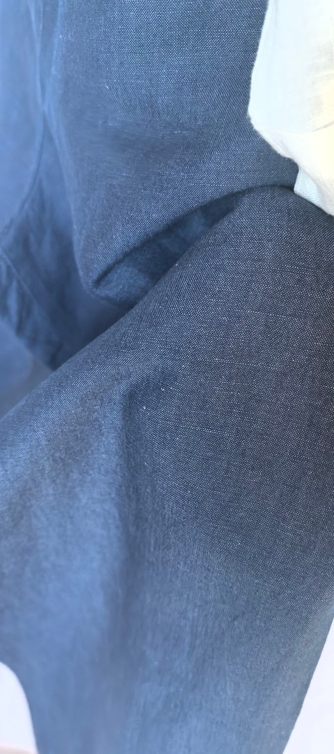 Pantaloni bleumarin din in M&S