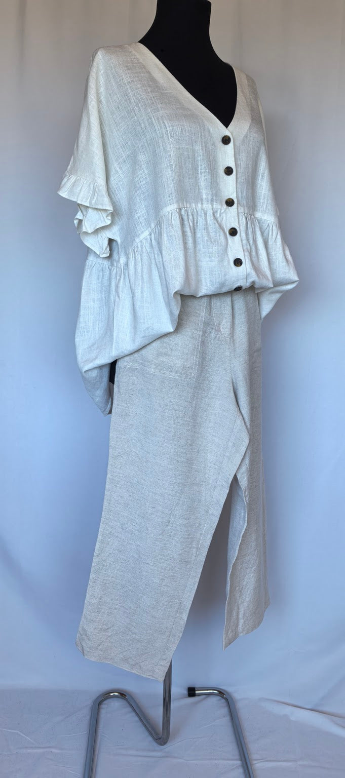 Pantaloni conici din blend de in Maglia