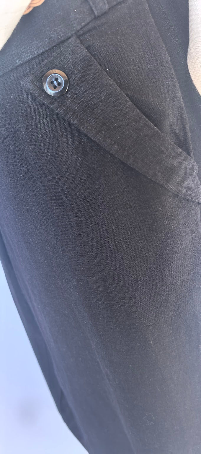 Pantaloni drepti din in si vascoza New Look