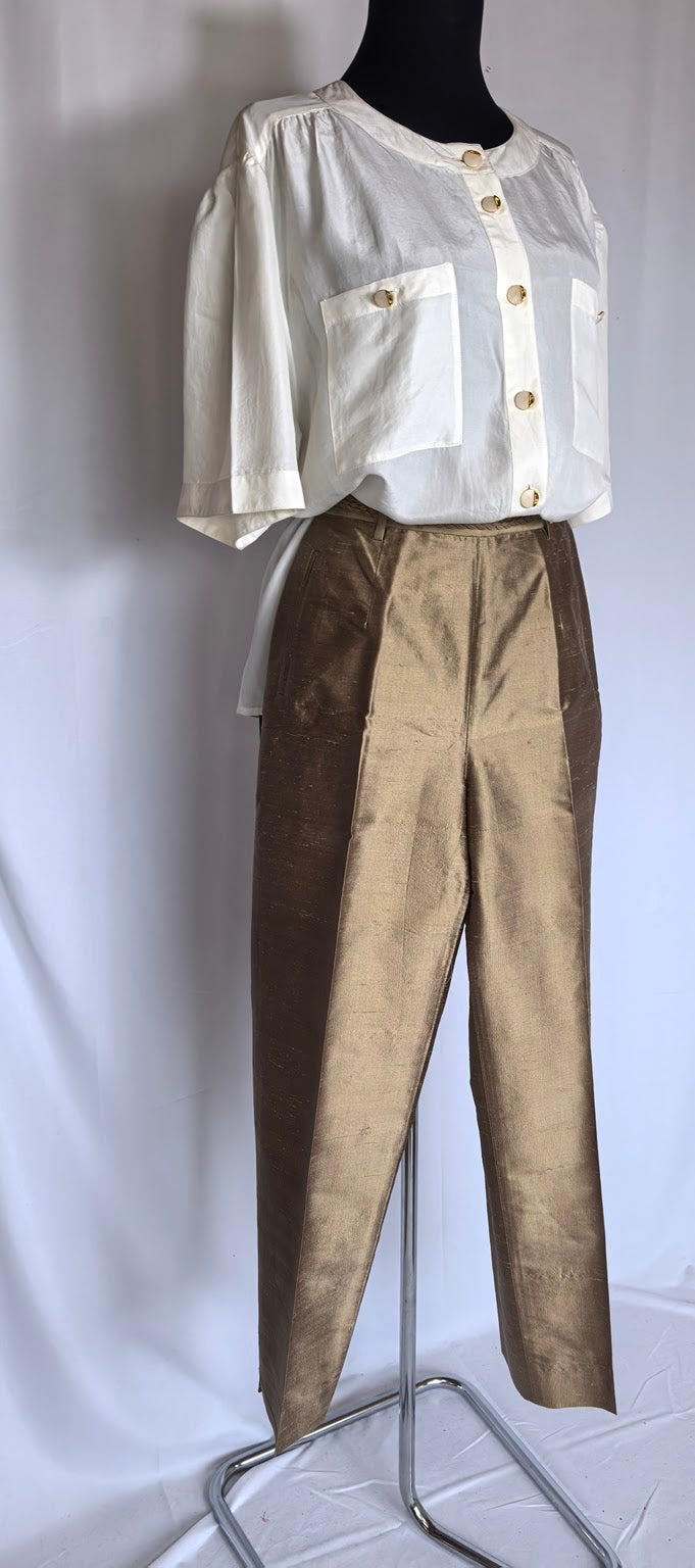 Pantaloni office din matase shantung