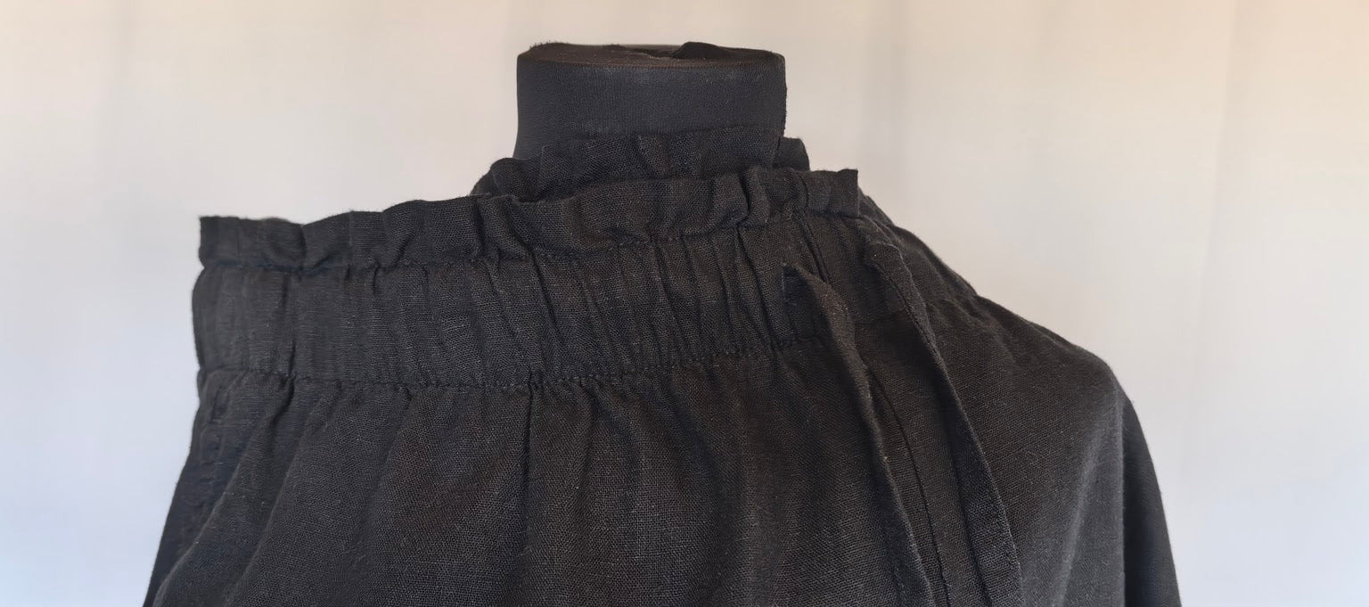 Pantaloni Paper bag din in si vascoza