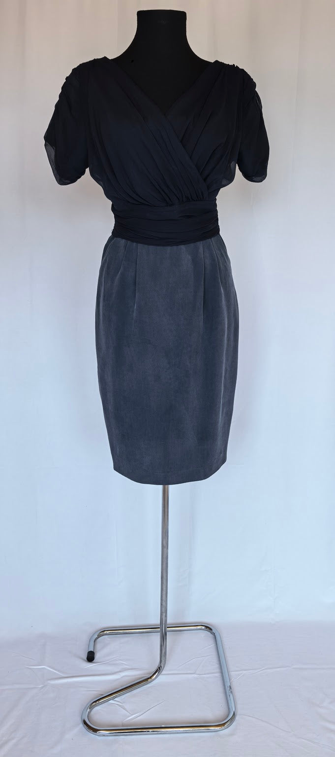 Rochie cu doua tipuri de matase
