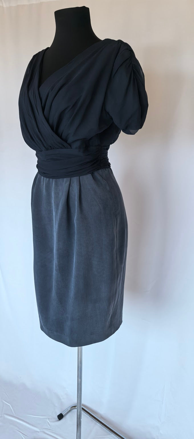 Rochie cu doua tipuri de matase