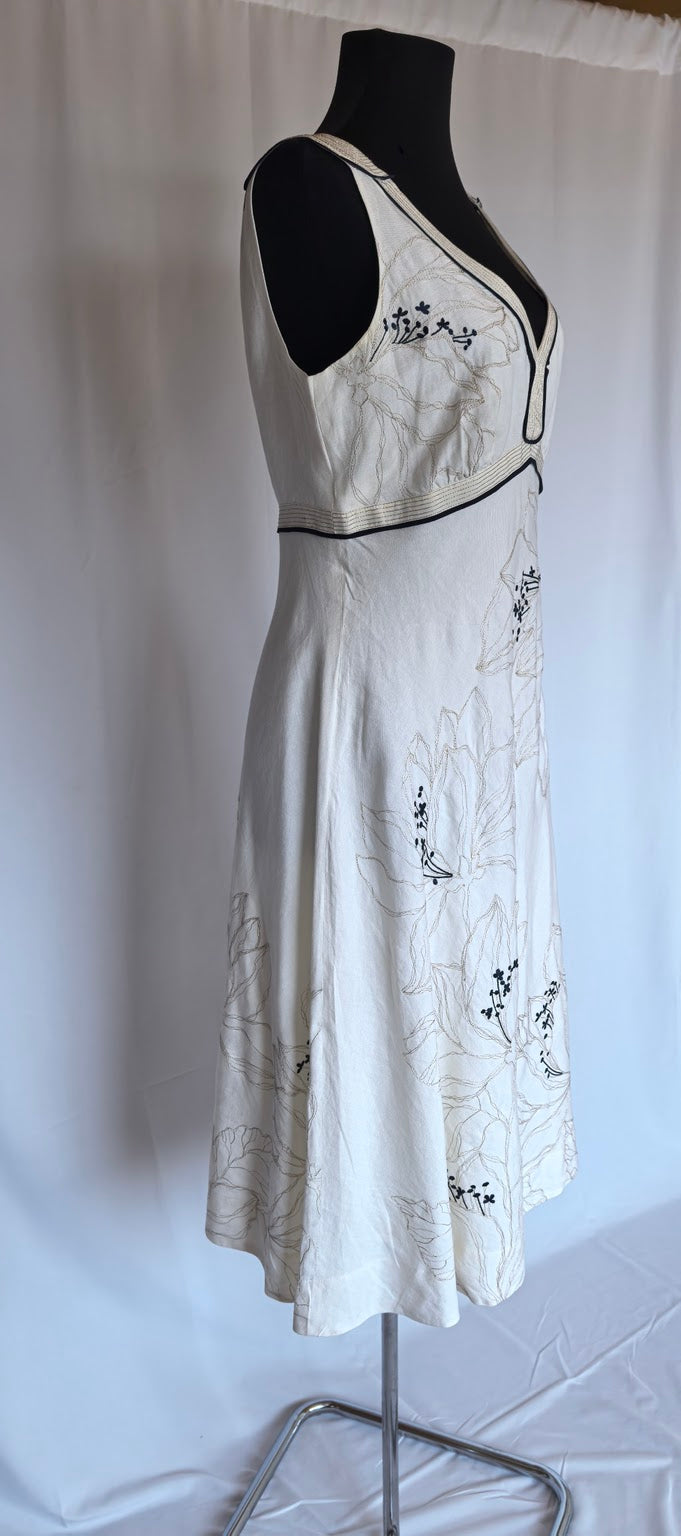 Rochie din in cu broderie MonSoon