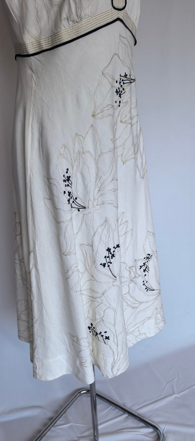 Rochie din in cu broderie MonSoon