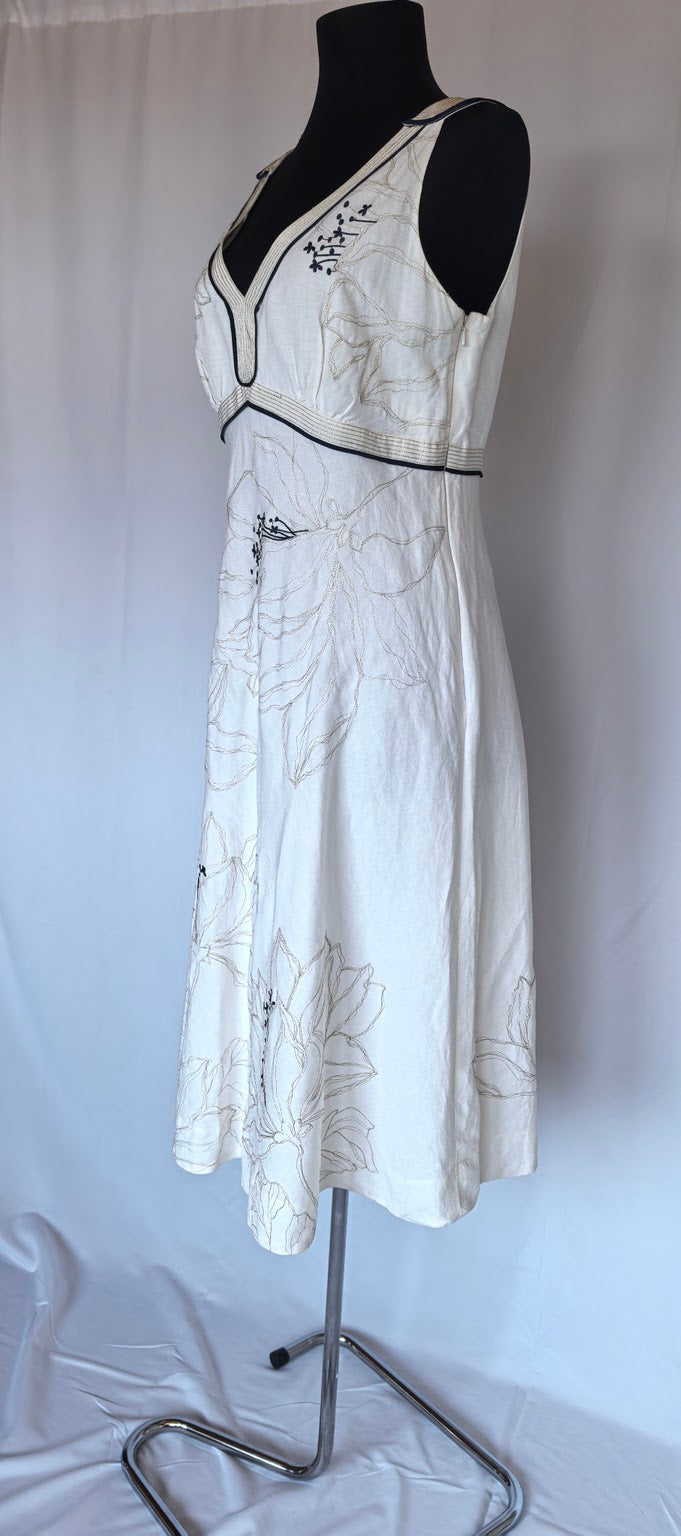 Rochie din in cu broderie MonSoon
