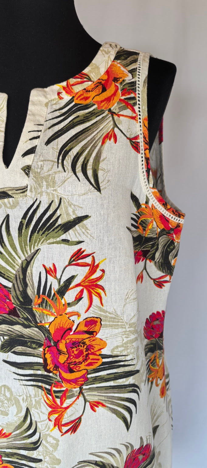 Rochie multicolora din in si vascoza