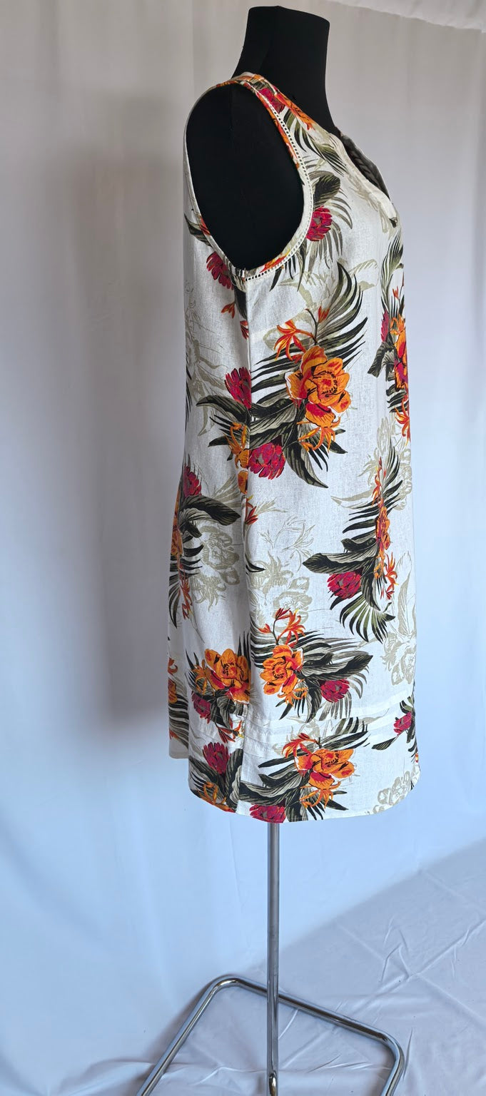 Rochie multicolora din in si vascoza