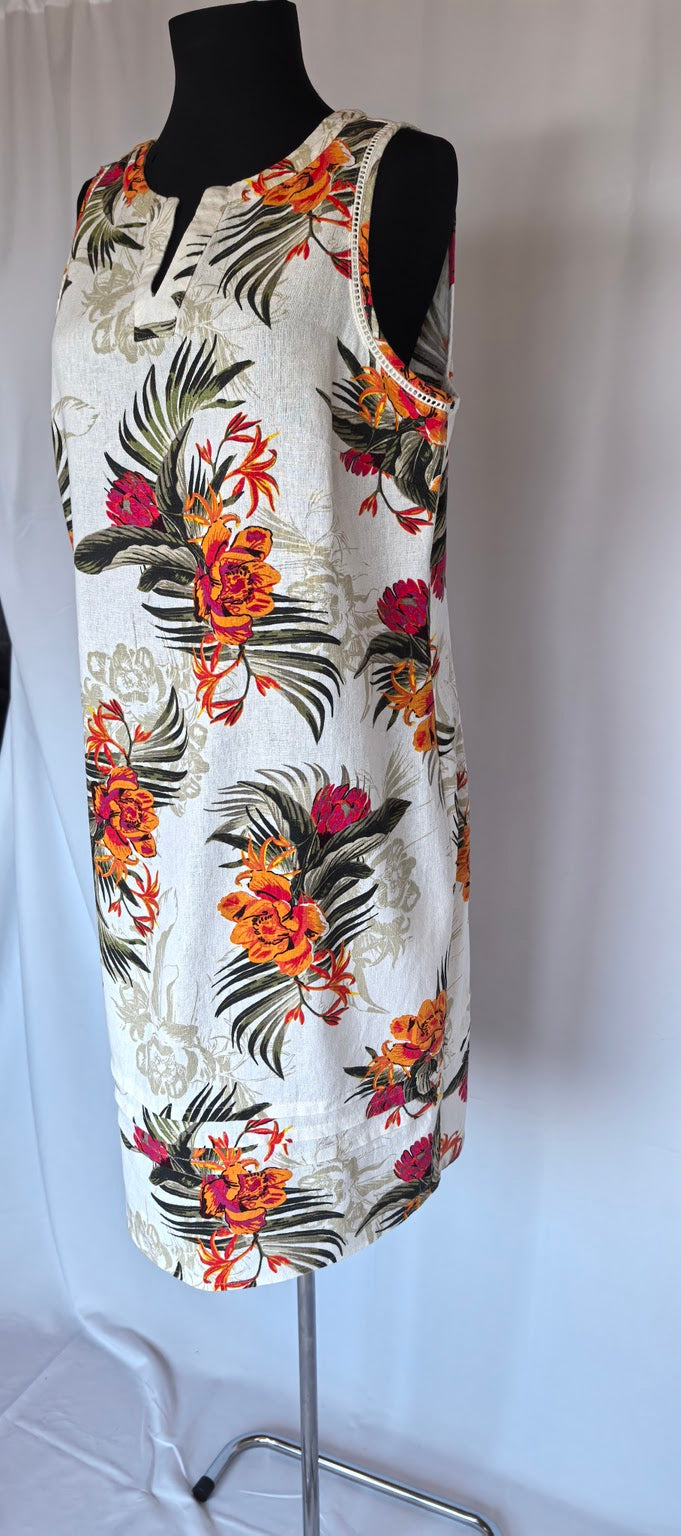 Rochie multicolora din in si vascoza