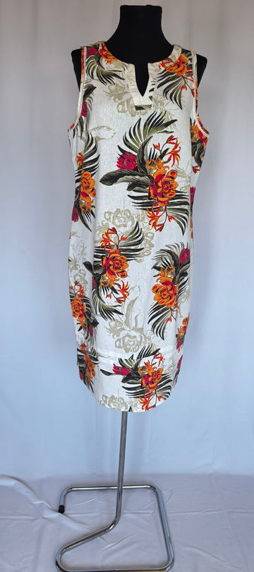 Rochie multicolora din in si vascoza